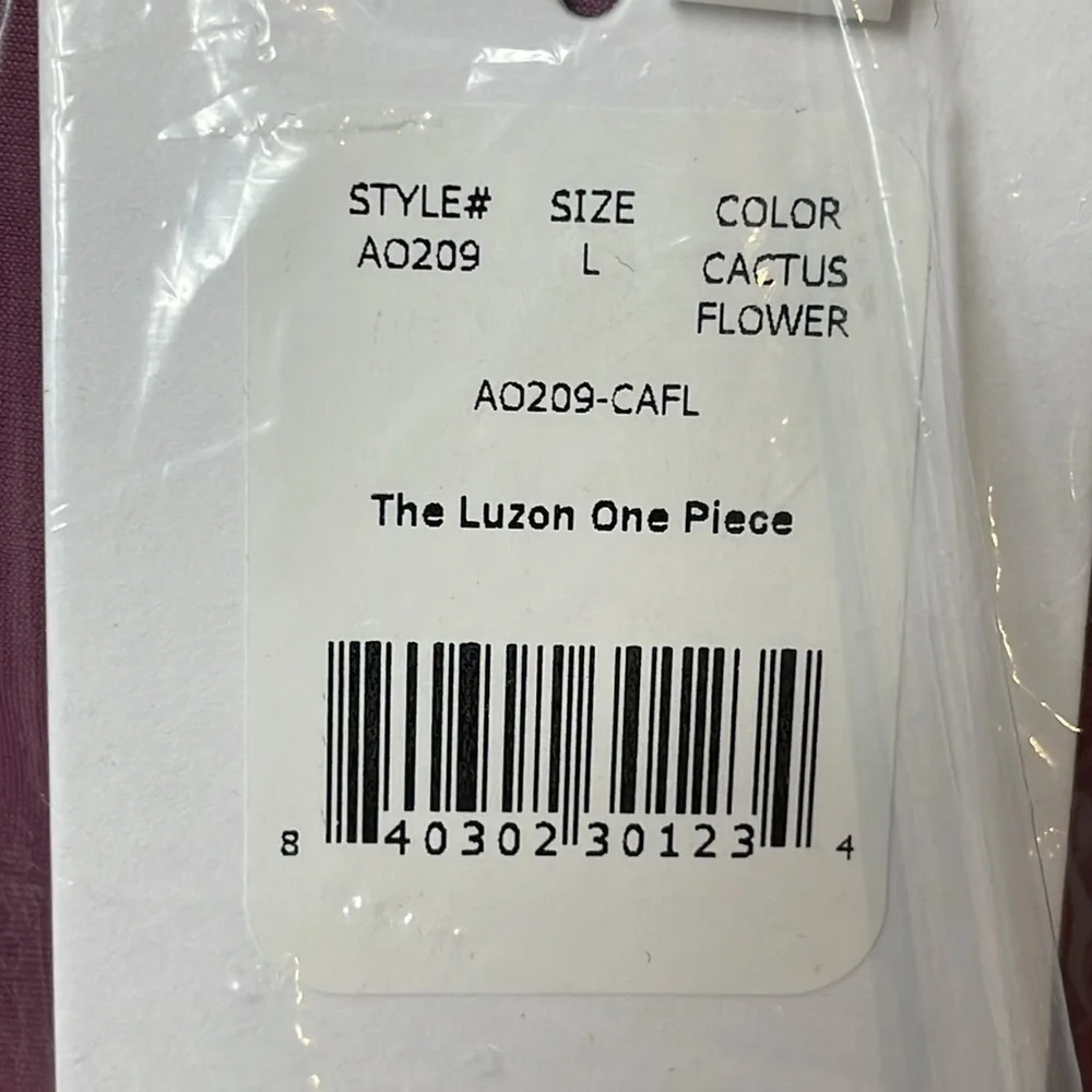 NWT Andie Swim Luzon One Piece Swimsuit Halter Cactus Flower Purple Sz L